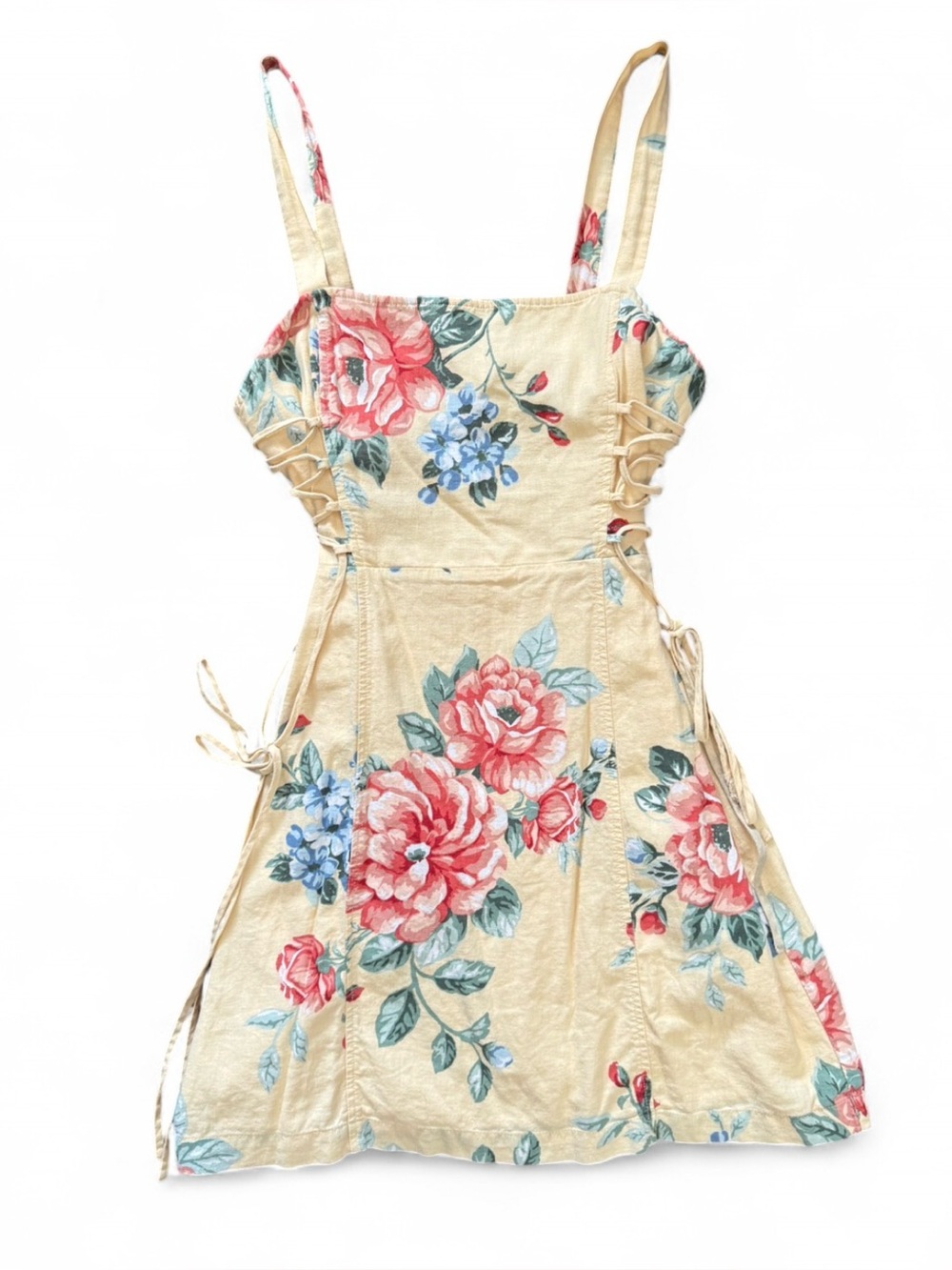 Floral Lace-Up Sundress